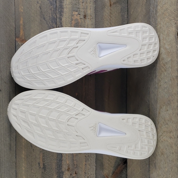 adidas QT Racer Sport Women's Running Shoe Chalk White/Cherry/Silver Metallic - Picture 6 of 9